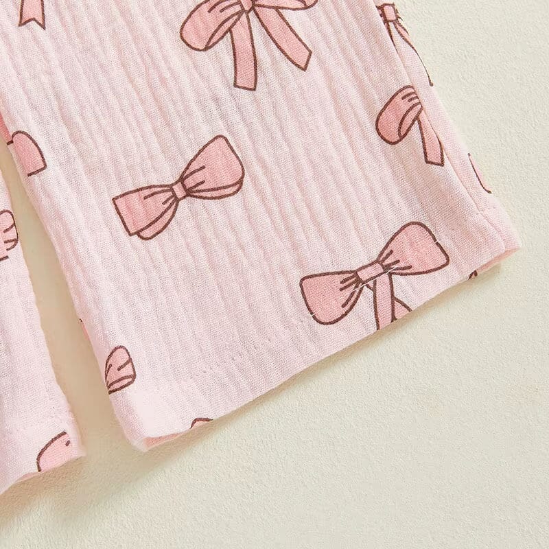Ärmelloses Bows Smocked Träger Set für Kleinkinder