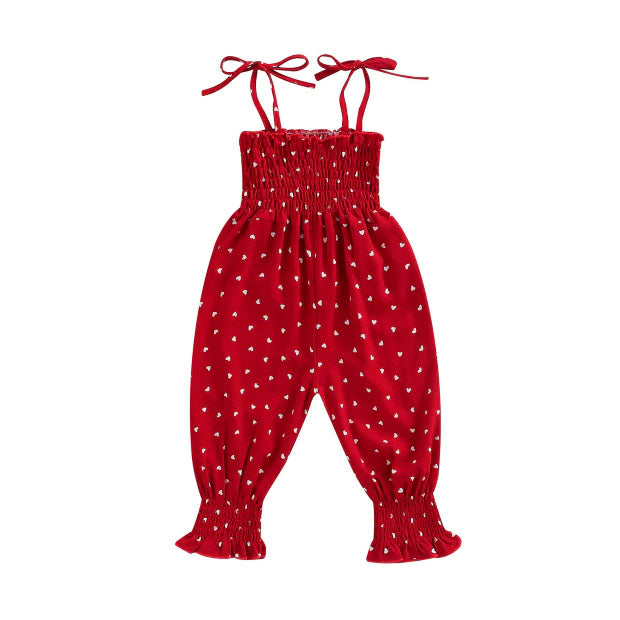 Burgundy Hearts Baby Mädchen Jumpsuit Ärmellos Atmungsaktiv