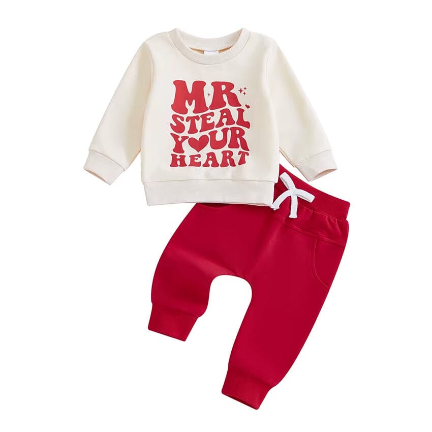 Mister Steal Your Heart Baby Set für Jungen, Valentinstag Outfits