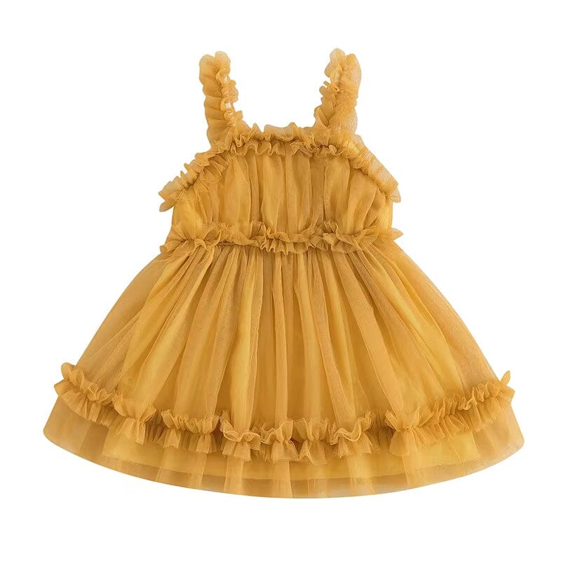Ärmelloses Tüllkleid für Kleinkinder in 4 Farben