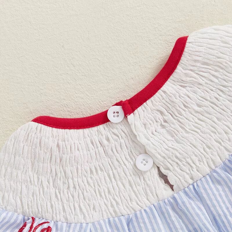 Smocked Lobster Baby Romper für Mädchen mit Rüsche