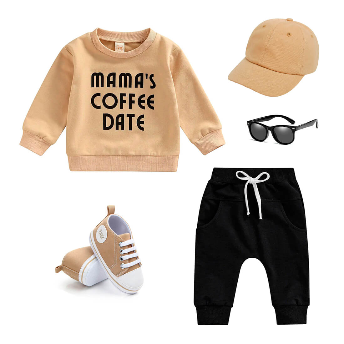 Mama's Coffee Date Baby Sweatshirt für Jungen und Mädchen