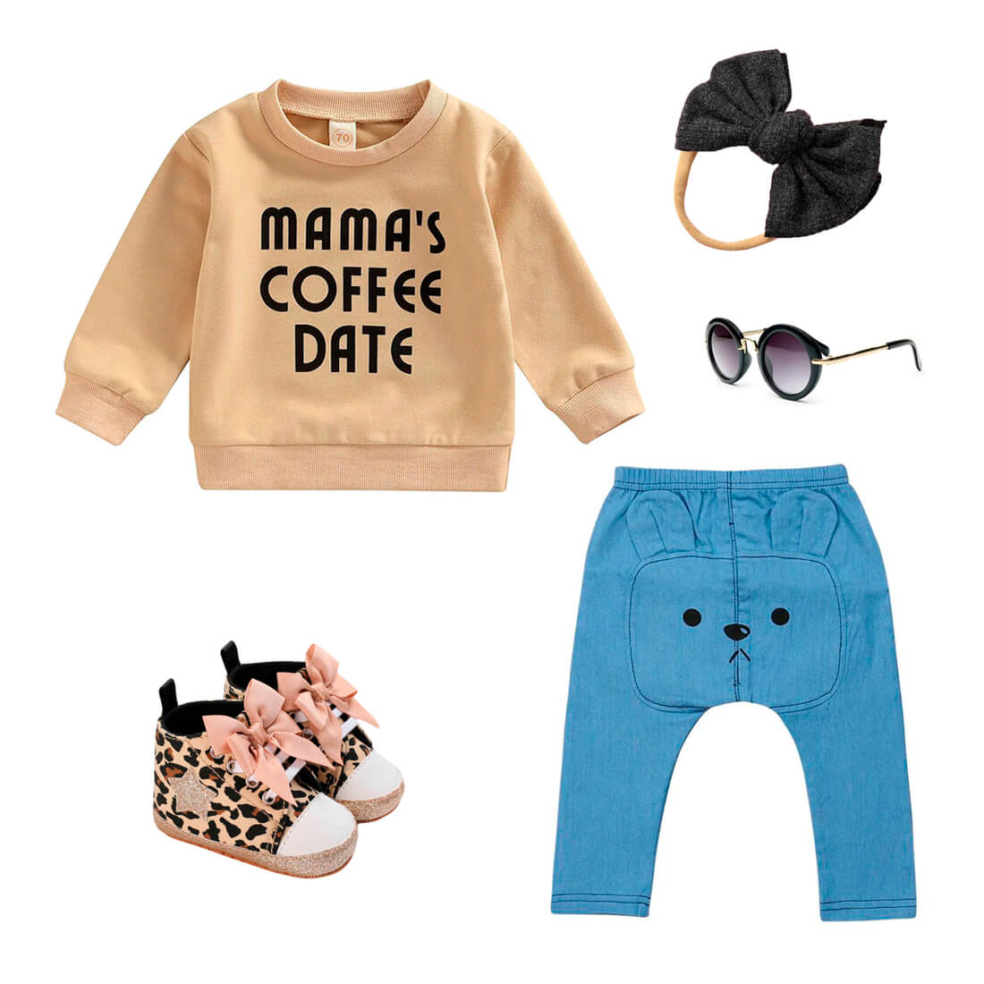 Mama's Coffee Date Baby Sweatshirt für Jungen und Mädchen