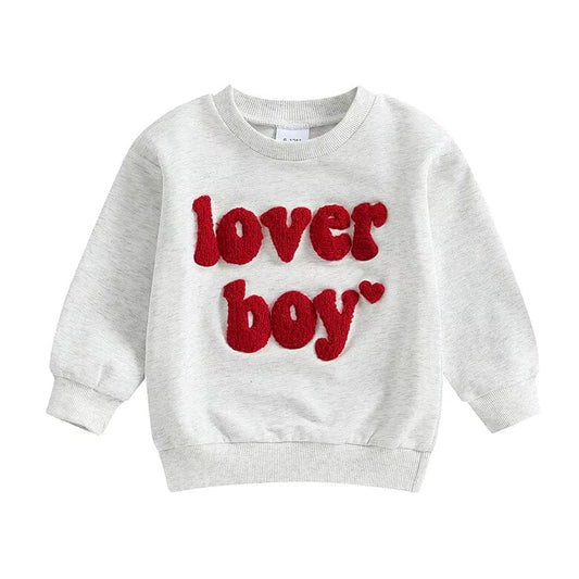 Lover Boy Kleinkind Sweatshirt In Schwarz, Beige, Grau