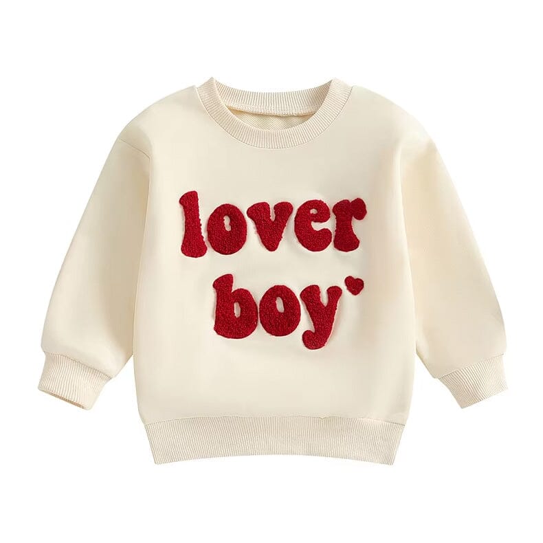 Lover Boy Kleinkind Sweatshirt In Schwarz, Beige, Grau