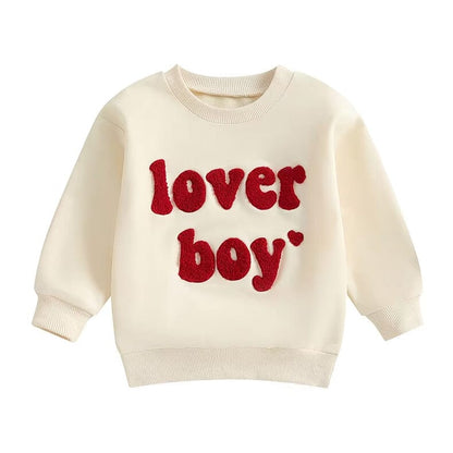 Lover Boy Kleinkind Sweatshirt In Schwarz, Beige, Grau