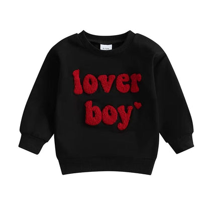 Lover Boy Kleinkind Sweatshirt In Schwarz, Beige, Grau