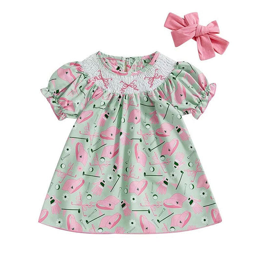 Kurzes Ärmel Golfkleid für Kleinkinder mit Golfmotiv