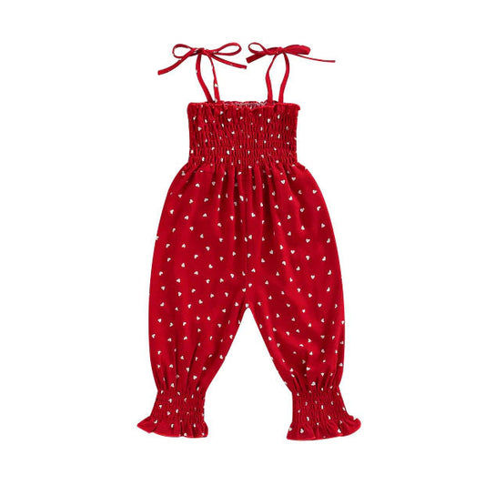Burgundy Hearts Baby Mädchen Jumpsuit Ärmellos Atmungsaktiv