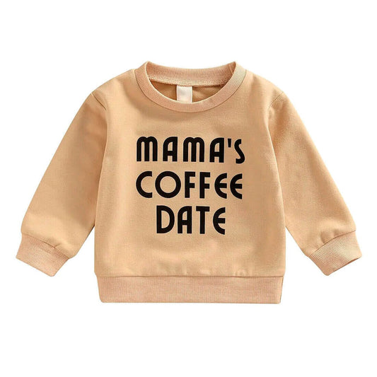 Mama's Coffee Date Baby Sweatshirt für Jungen und Mädchen