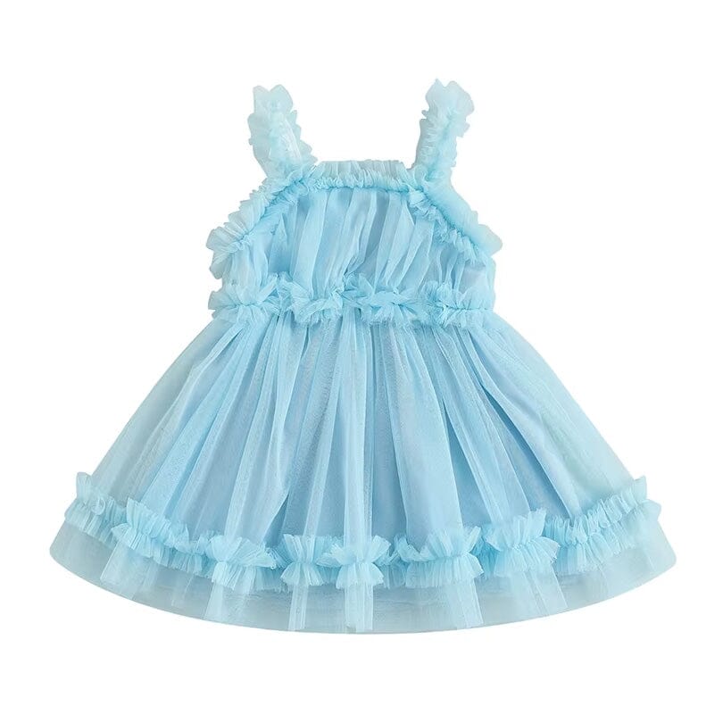 Ärmelloses Tüllkleid für Kleinkinder in 4 Farben