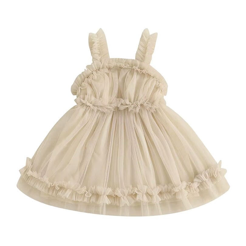 Ärmelloses Tüllkleid für Kleinkinder in 4 Farben