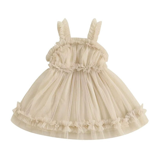 Ärmelloses Tüllkleid für Kleinkinder in 4 Farben