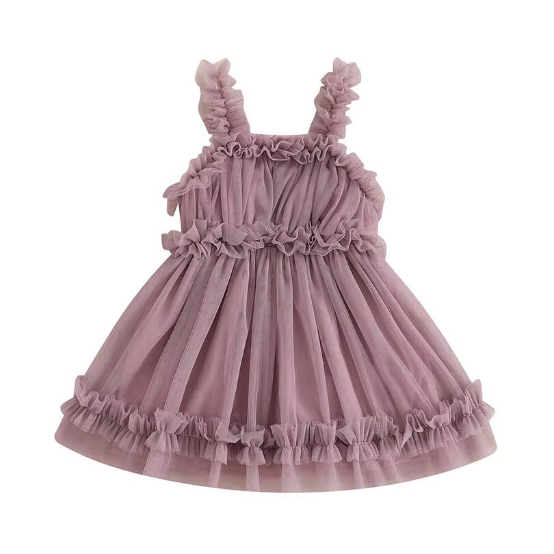 Ärmelloses Tüllkleid für Kleinkinder in 4 Farben