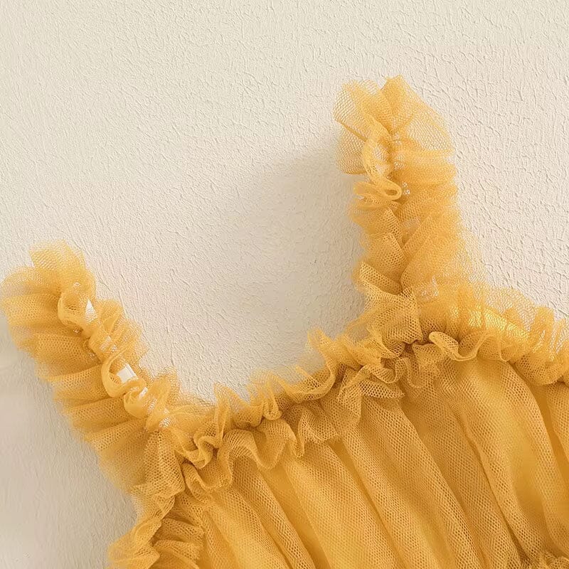 Ärmelloses Tüllkleid für Kleinkinder in 4 Farben