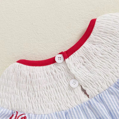Smocked Lobster Baby Romper für Mädchen mit Rüsche